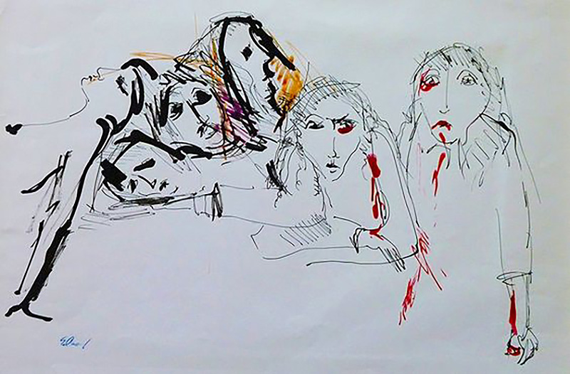 Women Of The Resistance Ink Drawing By Israeli Artist Ednah Schwartz 