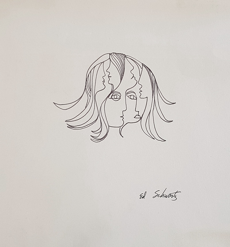My Diverse Self - Ink Sketch Art By Israeli Artist Ednah Sarah Schwartz