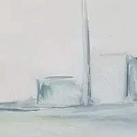 Naftali Mountains With Morning Fog Painting By Jewish Israeli Artist Ednah Schwartz