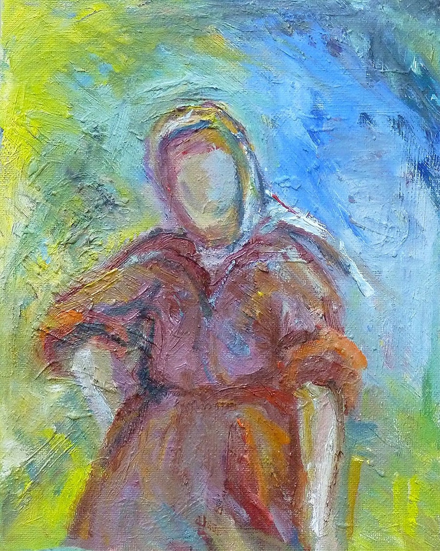 An Arab Israeli Woman Painting By Israeli Artist Ednah Schwartz
