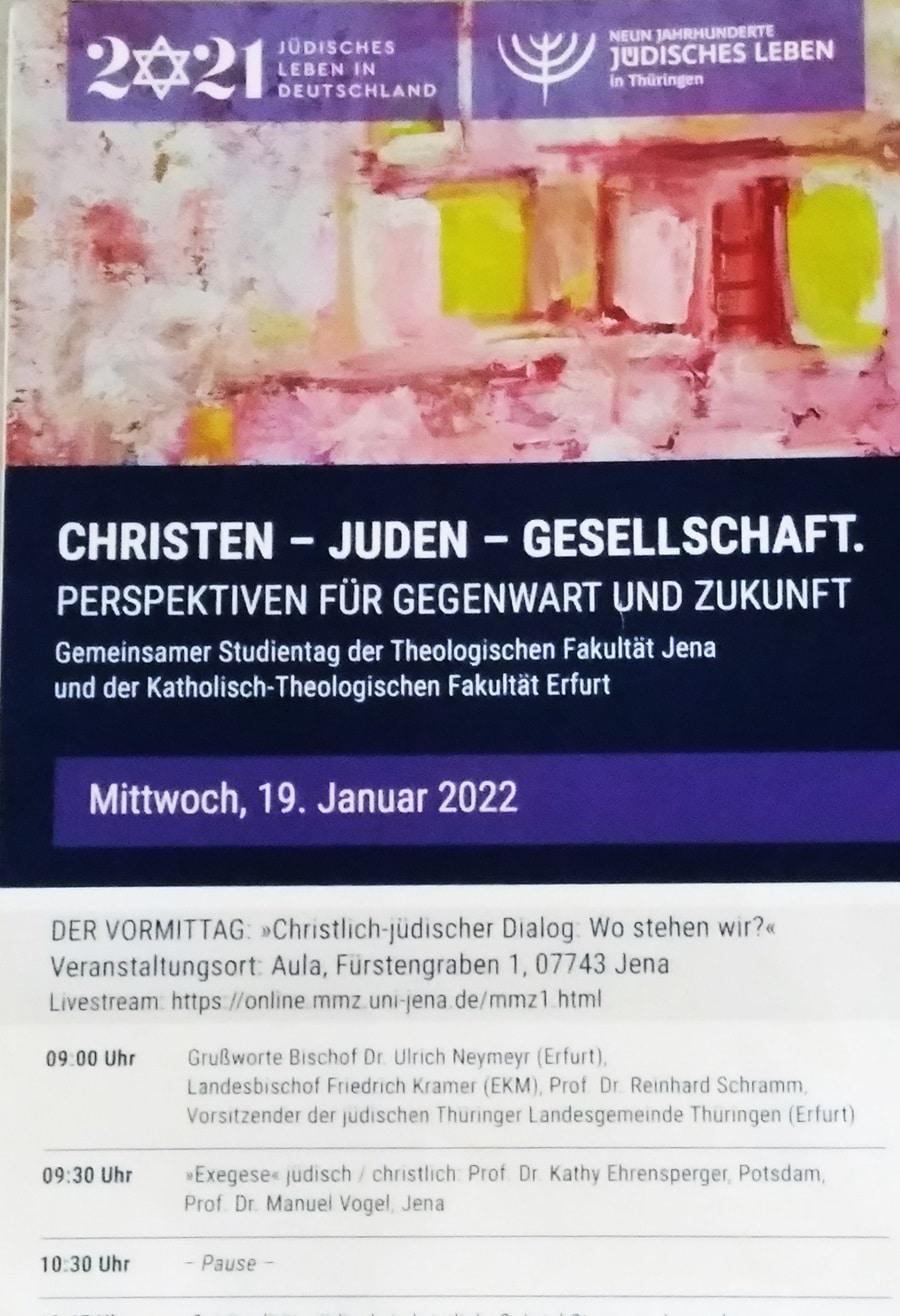 "Windows" oil painting by Israeli Artist Ednah Sarah Schwartz was used for the poster of a Christian Judaic Theological Conference, in the Friedrich-Schiller University in Germany, 19/01/22