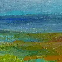 Early Morning in the Hula Valley in Fall by Jewish Israeli Artist Ednah Schwartz
