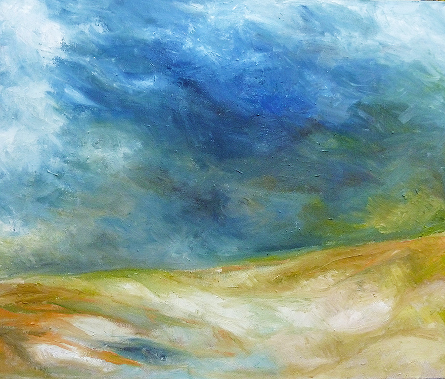 Hula Valley Painting by Israeli Artist Ednah Schwartz