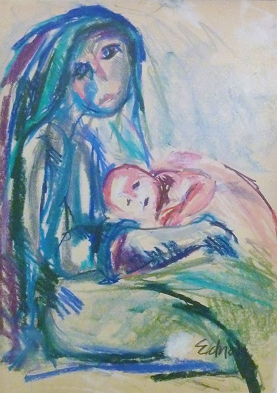 Wartime Mother And Child By Israeli Artist Ednah Schwartz