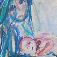 Wartime Mother And Child by Israeli Artist Ednah Schwartz