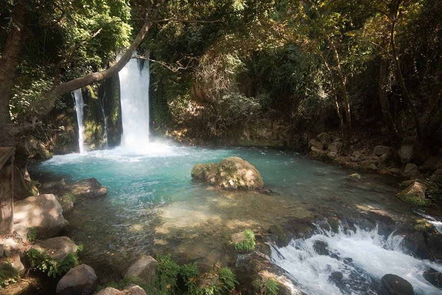 The Banias Waterfall In Northern Galilee Region Of Israel