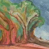 Clump Of Trees Painting By Israeli Artist Ednah Schwartz