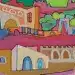 Painting of A Happy Druze Village in Israel by Israeli Artist Ednah Sarah Schwartz