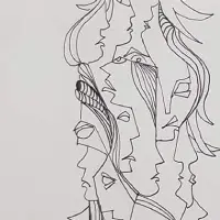 My Diverse Emotions Ink Pen On Paper by Jewish Israeli Artist Ednah Sarah Schwartz