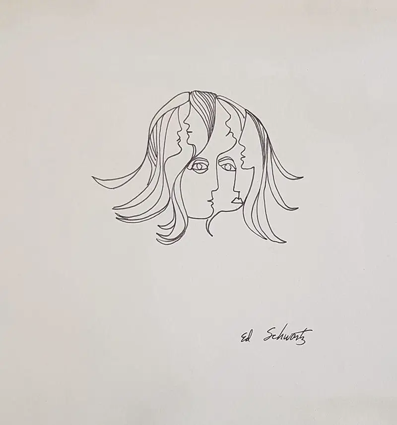 My Diverse Self - Ink Sketch Art By Israeli Artist Ednah Sarah Schwartz