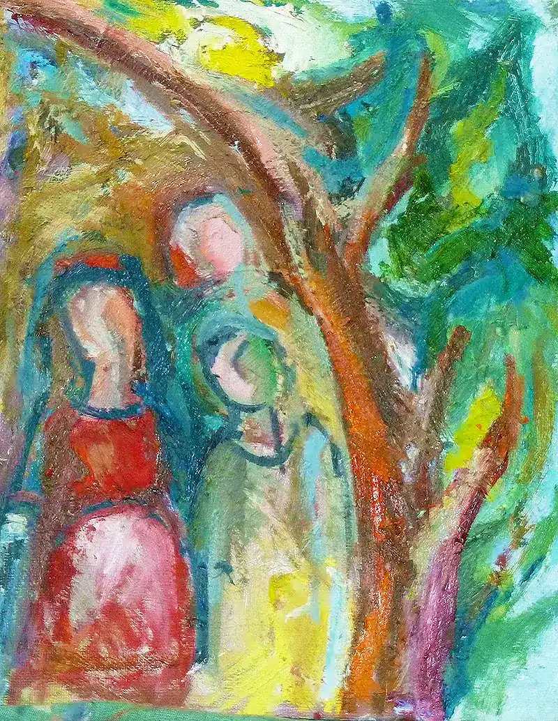 Palestinian Girls of the Intifada Palestinian Girls of the Intifada Painting By Israeli Artist Ednah Sarah Schwartz