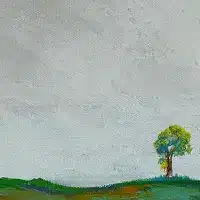 The Golan Heights Waiting Tree Painting by Israeli Artist Ednah Schwartz