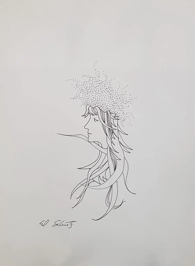 We Will All Get Along Together Self Ink Sketch Artwork By Israeli Artist Ednah Sarah Schwartz