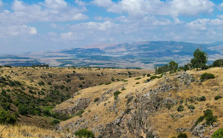 View Of The Golan Heights' Volcanic Landscapes
