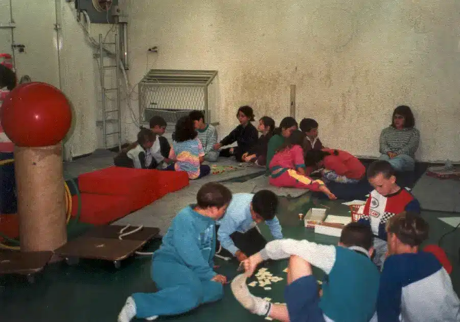Kfar Blum Kids Playing and Passing The Time In A Bomb Shelter During A Bombing From Lebanon