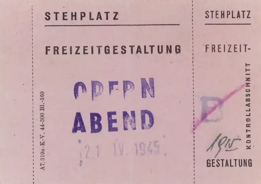 Ticket To An Opera That Was Preformed in Theresienstadt